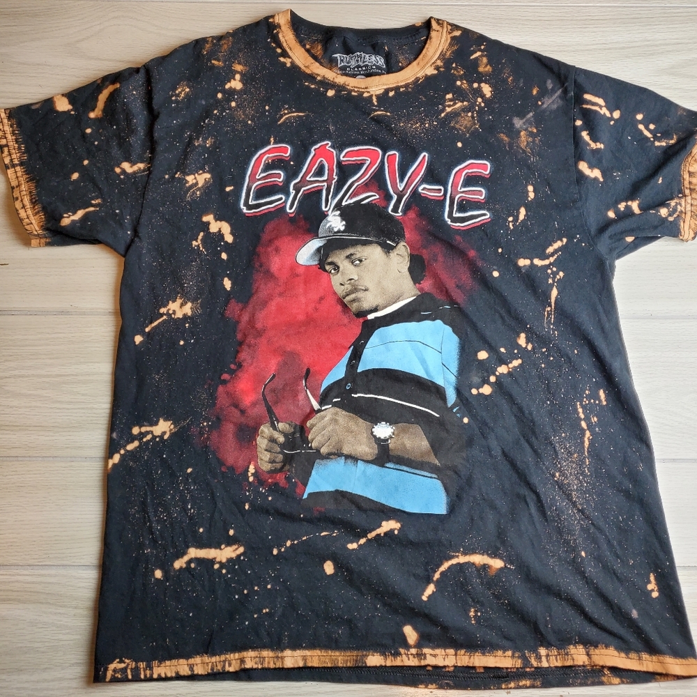 Ruthless Classics Eazy-E NWA Bleach Splatter Shirt sz. Large